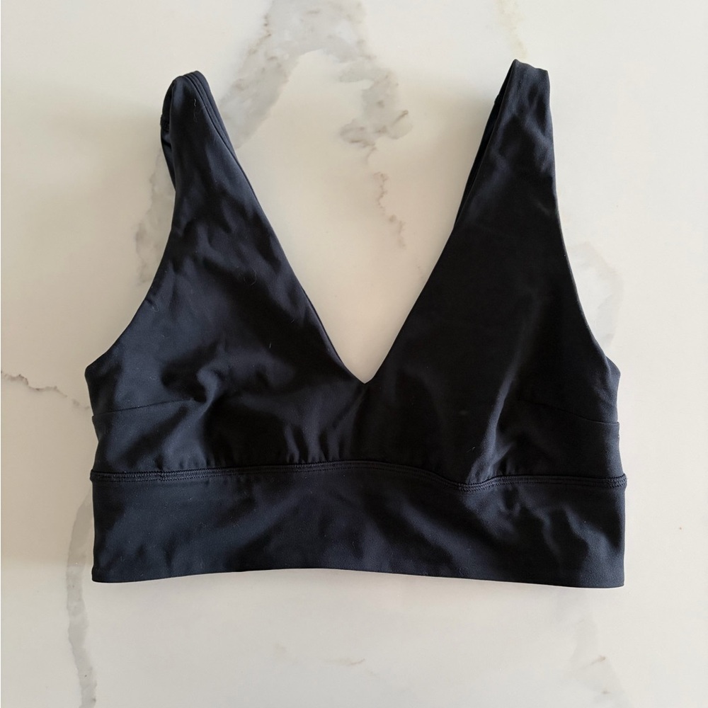 Black Align v neck bra